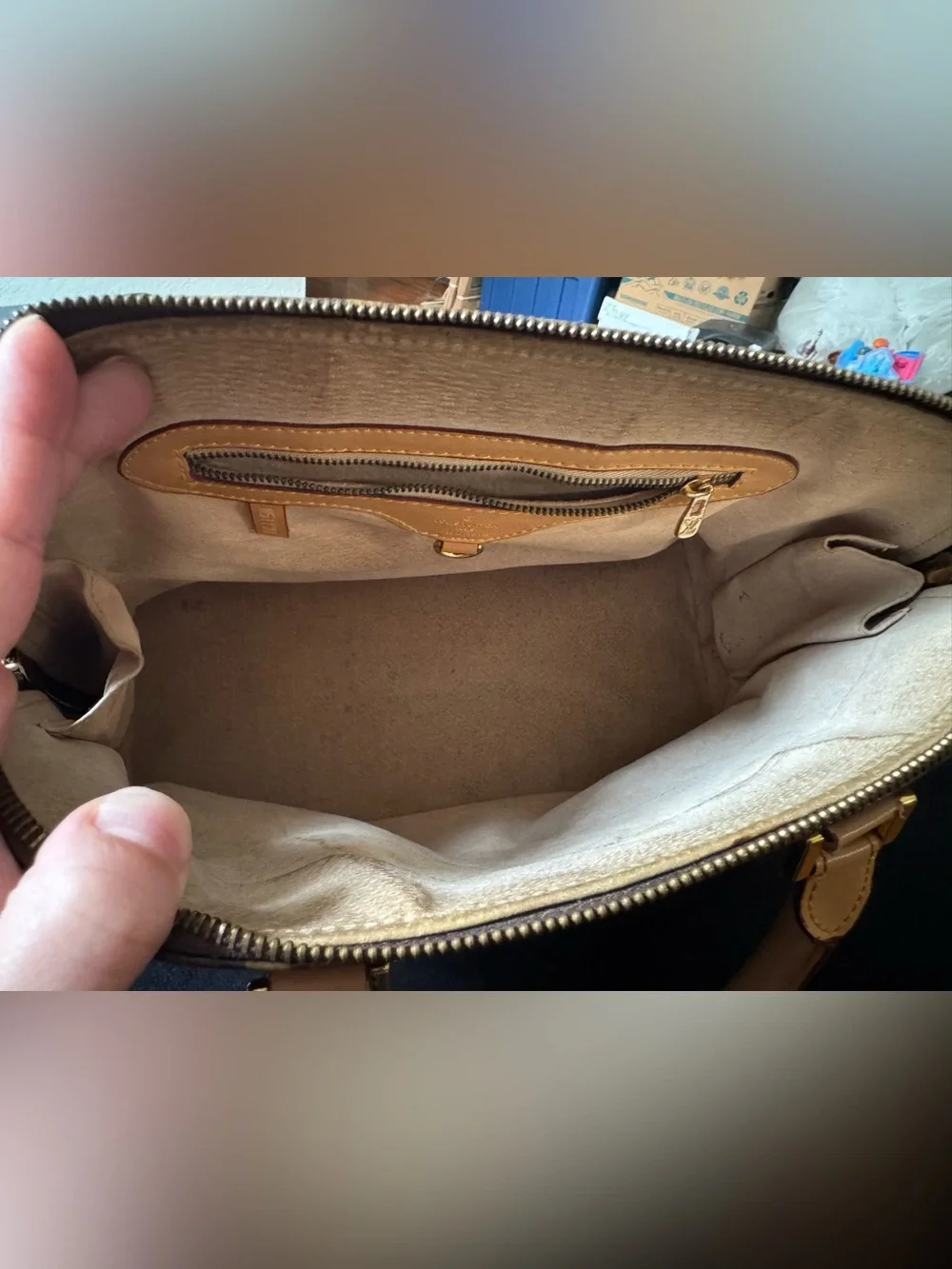 Louis Vuitton Alma PM Monogram M51130 Satchel Handbag Brown & Tan